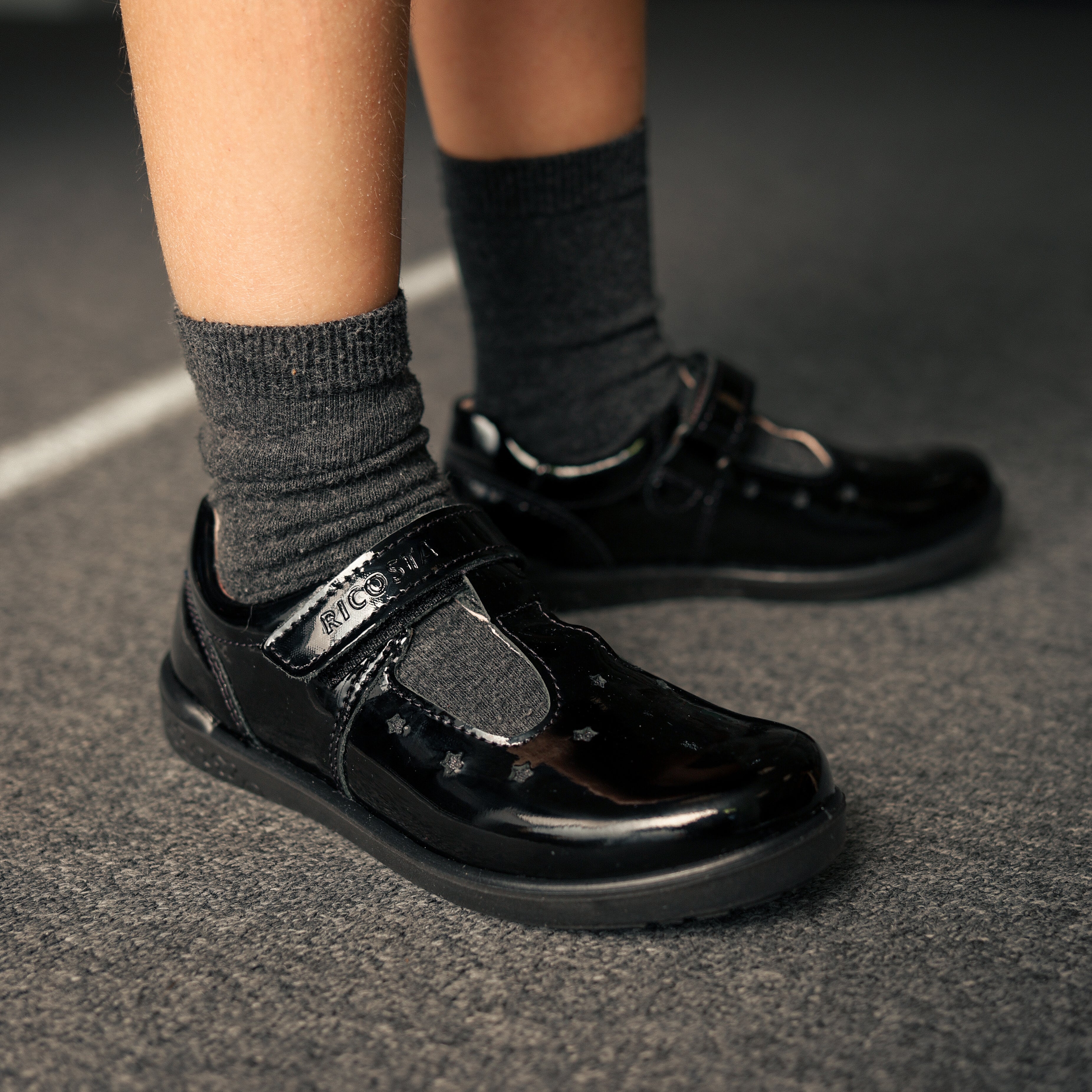 Ricosta Scarlett Patent 50 8600202/093 Black School Shoes