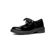 Geox J CASEY G. E J1620E 000HH C9999 Black Patent School Shoes
