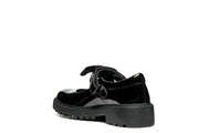Geox J CASEY G. E J1620E 000HH C9999 Black Patent School Shoes