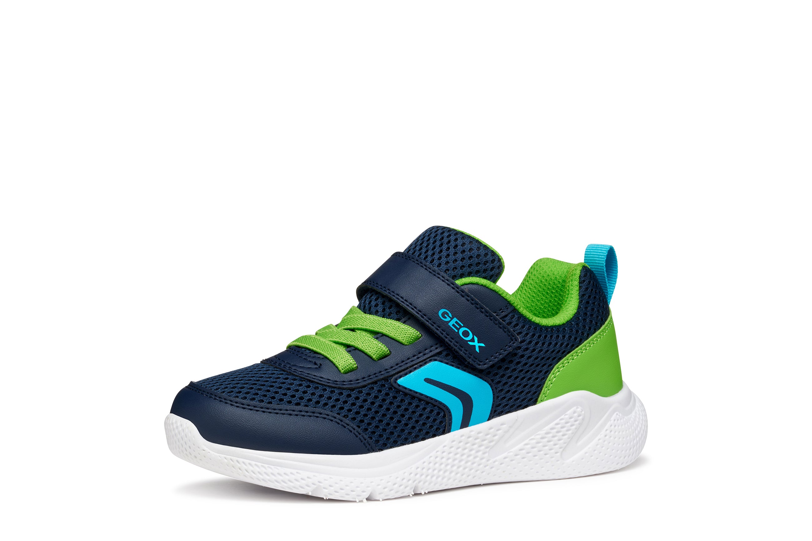 Geox J SPRINTYE B. A J36GBA 01454 C0749 Boys Navy / Lime Trainer