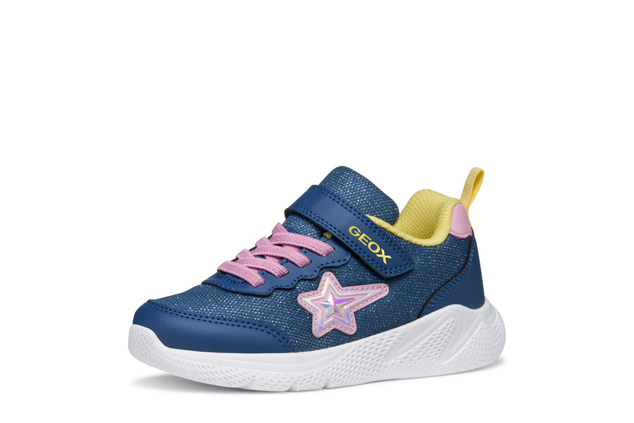 Geox J SPRINTYE J55WA OAS54 C4BE8 Blue/Pink Girls Trainer