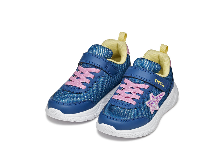Geox J SPRINTYE J55WA OAS54 C4BE8 Blue/Pink Girls Trainer