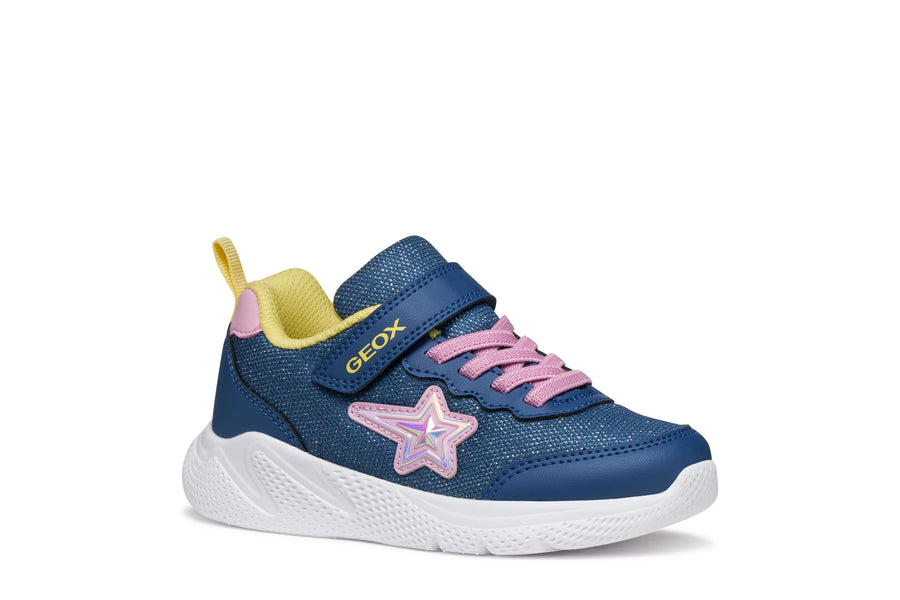 Geox J SPRINTYE J55WA OAS54 C4BE8 Blue/Pink Girls Trainer