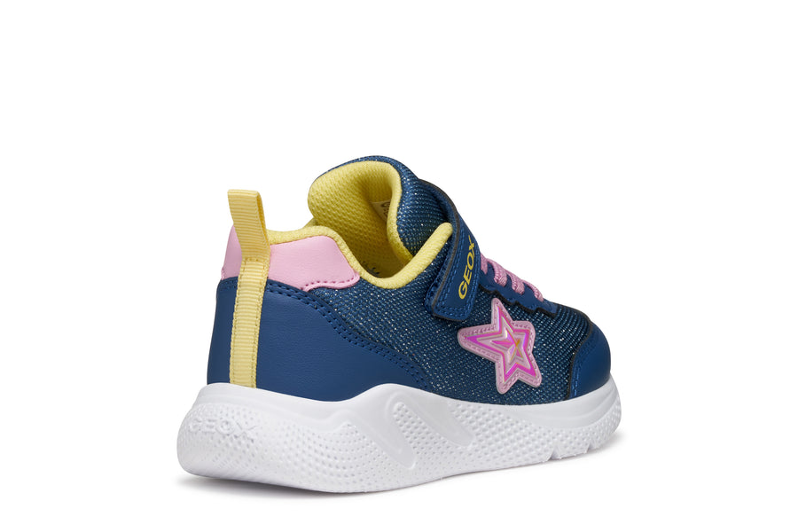 Geox J SPRINTYE J55WA OAS54 C4BE8 Blue/Pink Girls Trainer