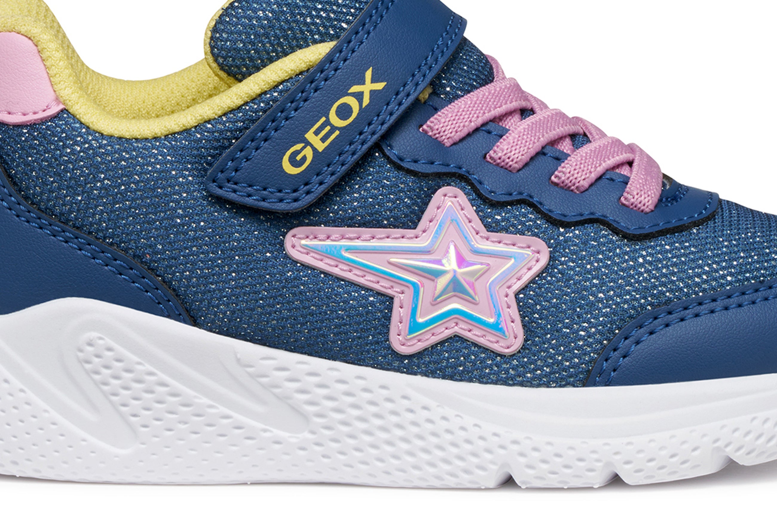 Geox J SPRINTYE J55WA OAS54 C4BE8 Blue/Pink Girls Trainer