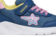 Geox J SPRINTYE J55WA OAS54 C4BE8 Blue/Pink Girls Trainer