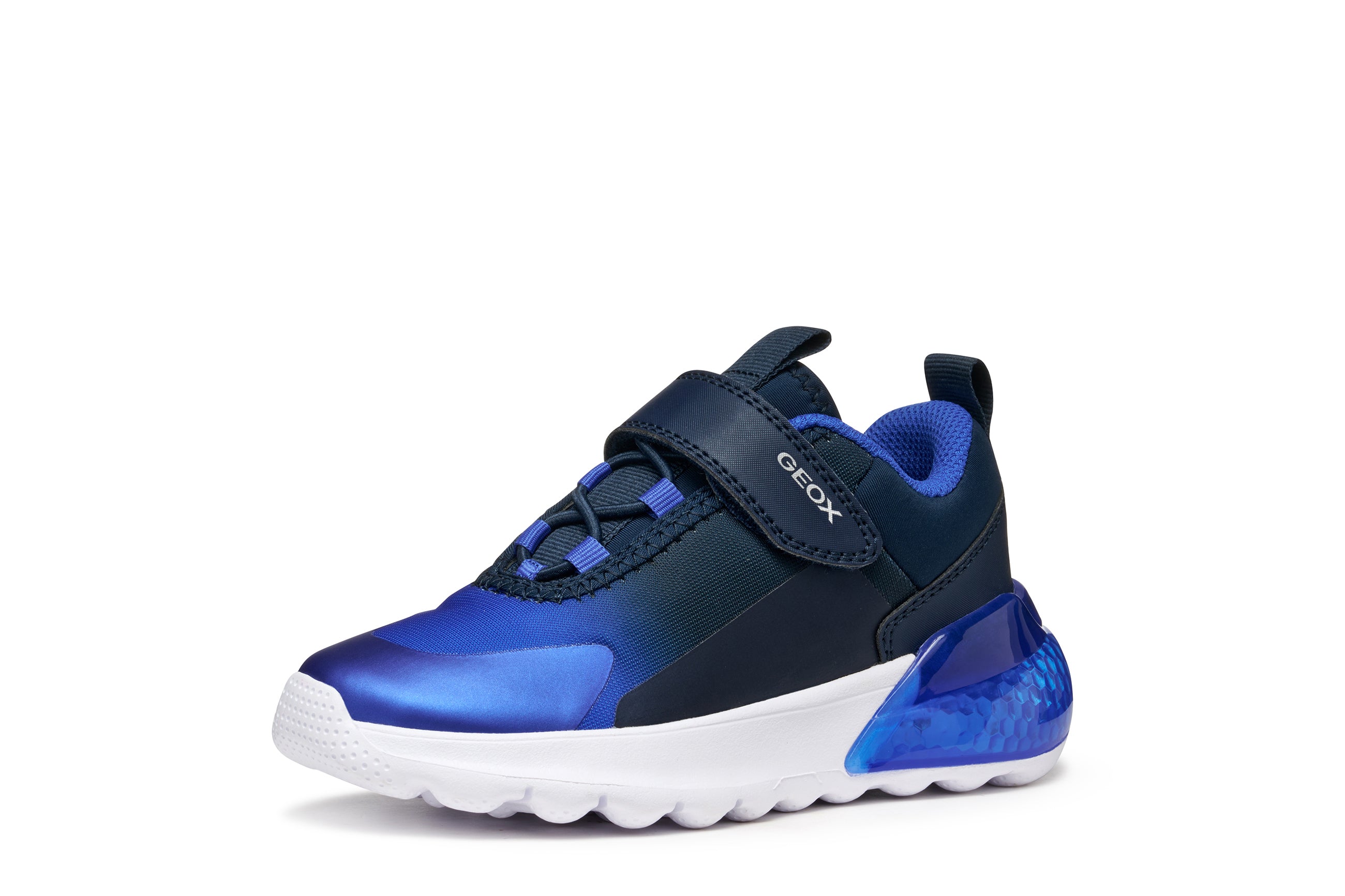 Geox J Activart illuminus A J56LYA 02A9J Navy / Royal Boys Trainer