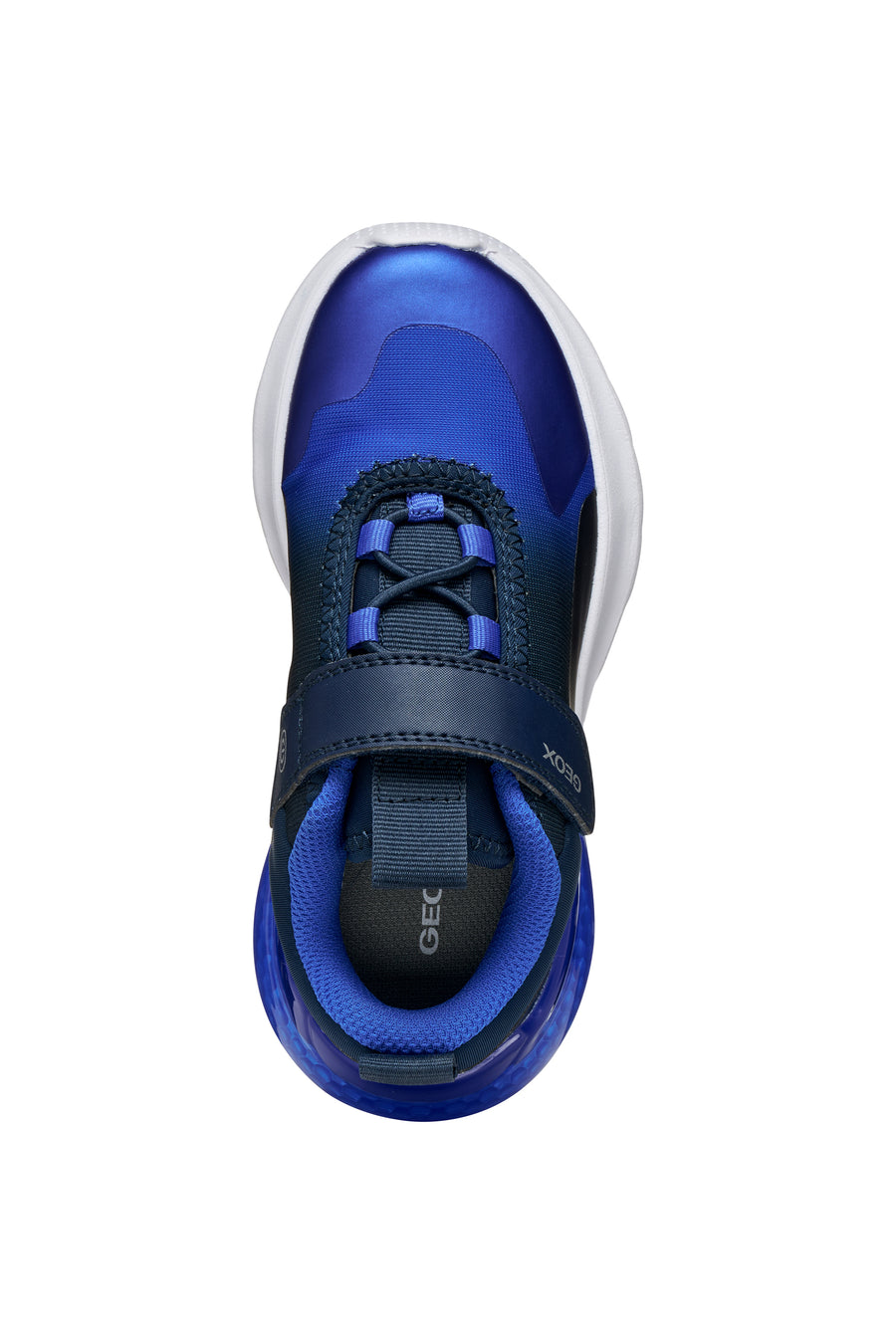 Geox J Activart Illuminus J56LYA 02A9J Navy Royal Boys Lights Trainer