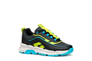Geox J FLEXYPER PLUS BOY J56MVB  0FU54 Black / Lt Blue Trainer