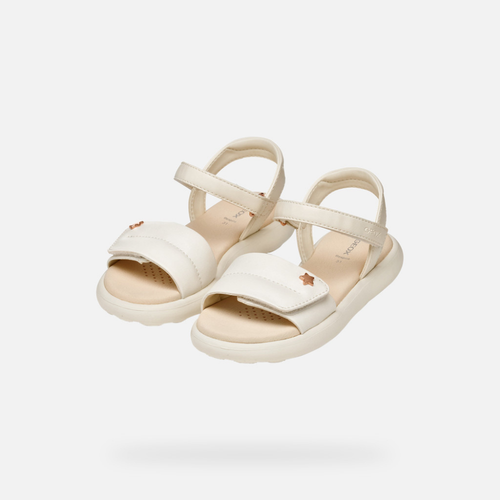 Geox J Sandal Puffypop J55MSD 000BC C1058 Girls Lt Ivory Sandals