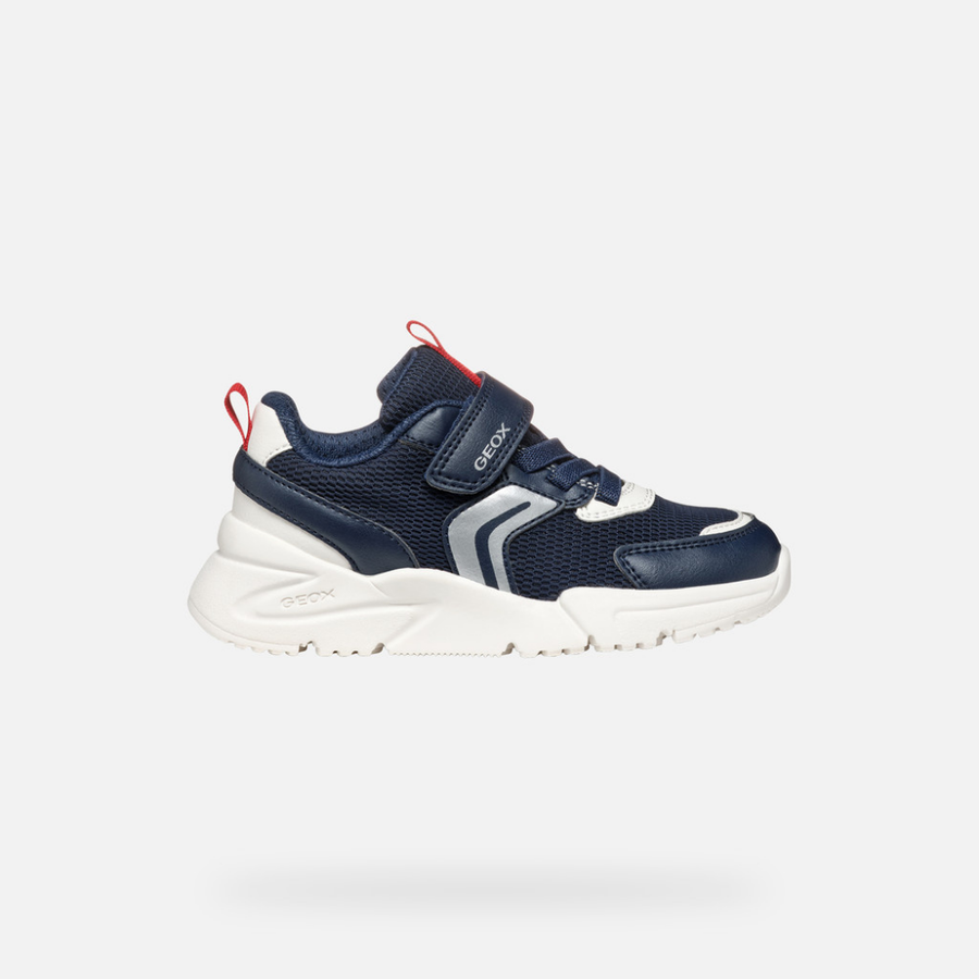 Geox J Loftus A J55MQB 01454 C0735 Navy / Red Trainers