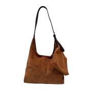 SUS5799 Brown Faux Suede Hobo Bag & Purse