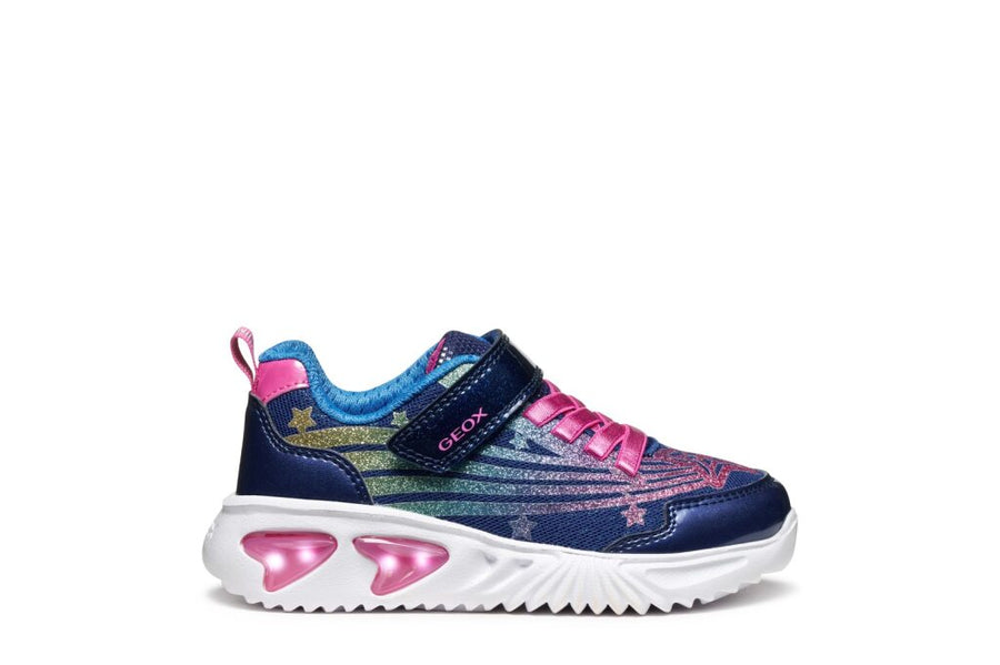 Geox J Assister Girl J56E9B Blue / Multicolour Girls Trainer