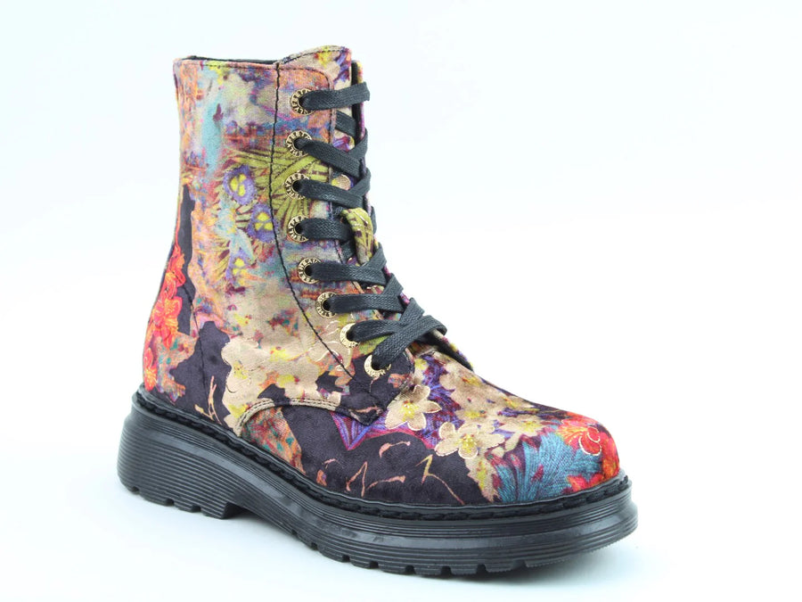 Heavenly Feet Lotte Ladies Floral Velour Boot