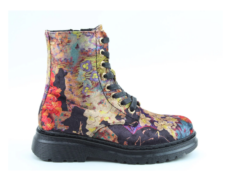 Heavenly Feet Lotte Ladies Floral Velour Boot