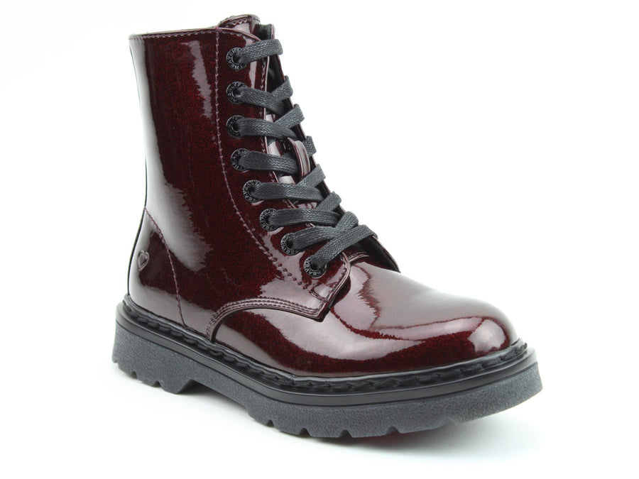 Heavenly Feet Justina2 Ladies Glitter Burgundy Boot