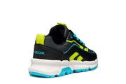 Geox J FLEXYPER PLUS J56MVB 0FU54 Boys Black / Lt Blue Trainer