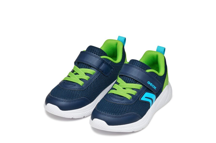 Geox J SPRINTYE B. A J36GBA 01454 C0749 Boys Navy / Lime Trainer