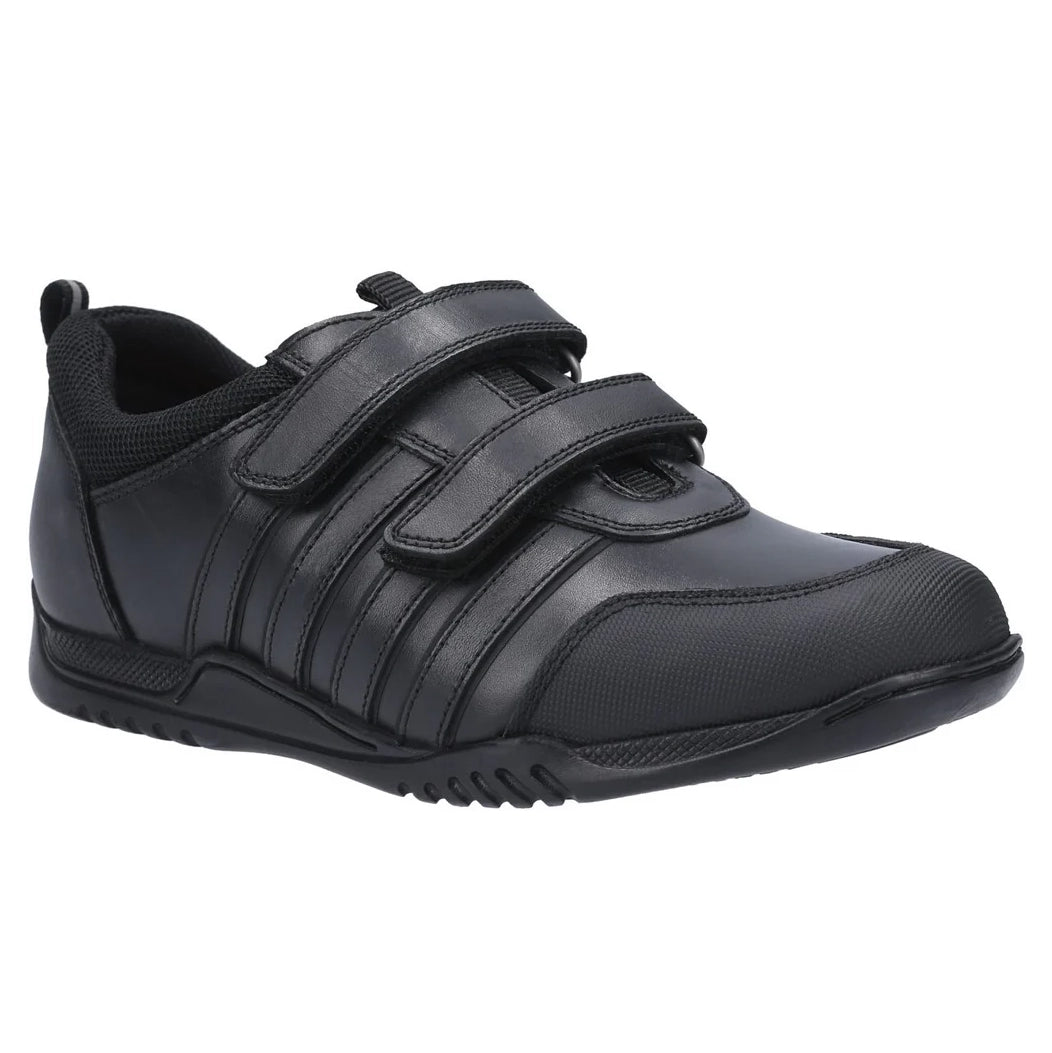 Hush Puppies Josh Boys Black School Shoe