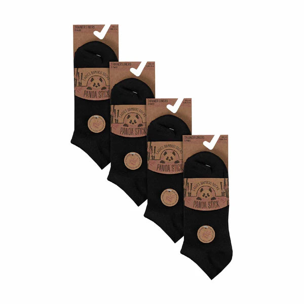 Panda Stick Black Bamboo Trainer Socks 42B794