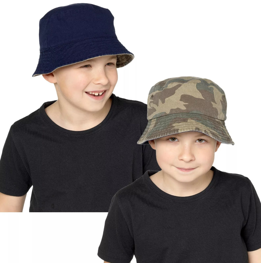Reversible Bucket Hat - Camo & Navy Gl956